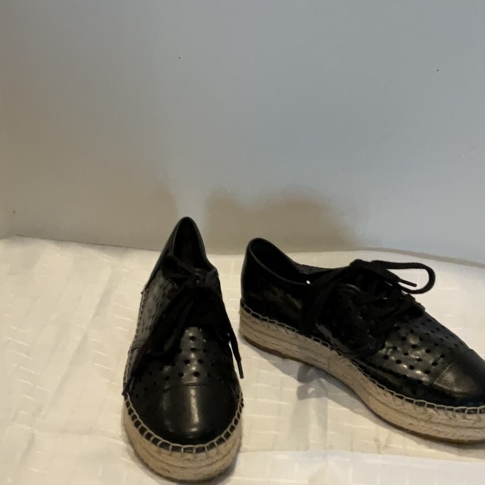Nine West Black Espadrille Lace-Up Shoes